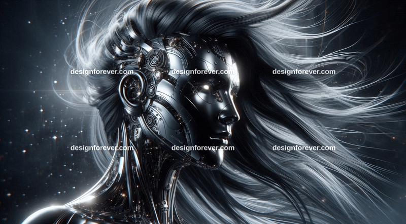 chromium ai overlord metallic black hair strands power