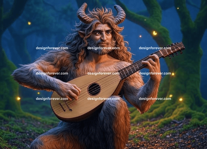 Satyr with a lute