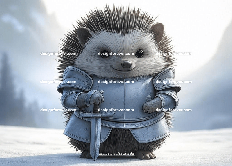 hedgehog as adventurer with hat