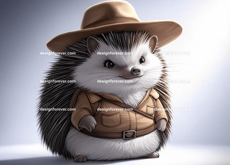hedgehog as aristocrat with red scarf