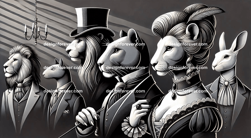 Animals styled as vampiric aristocrats