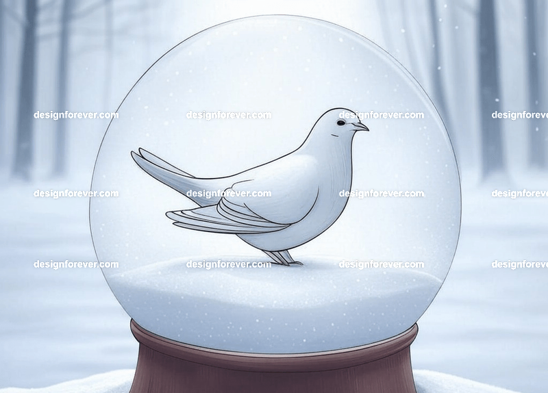 dove in crystal ball glass orb