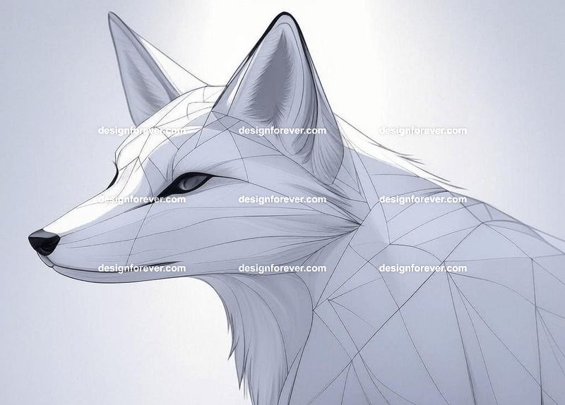 Simple line drawings of fox