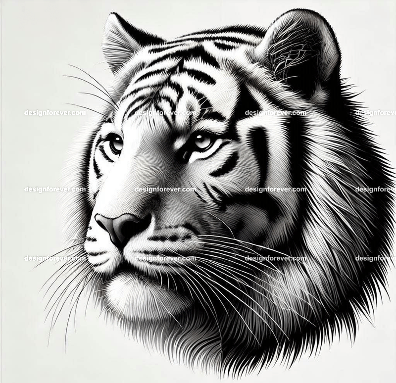 the tiger front facing