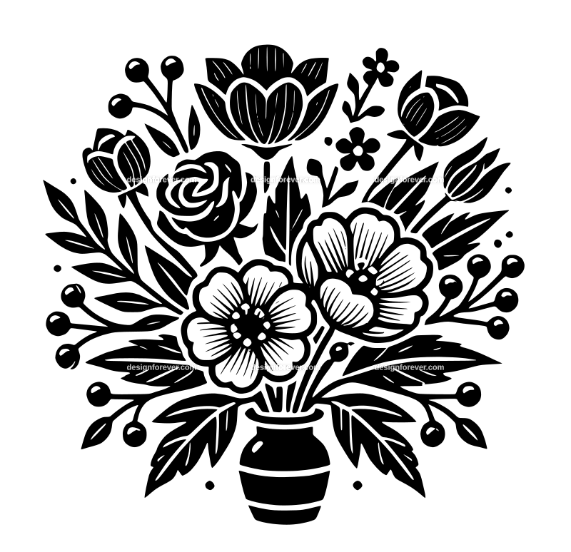 flower bouquet graphic logo