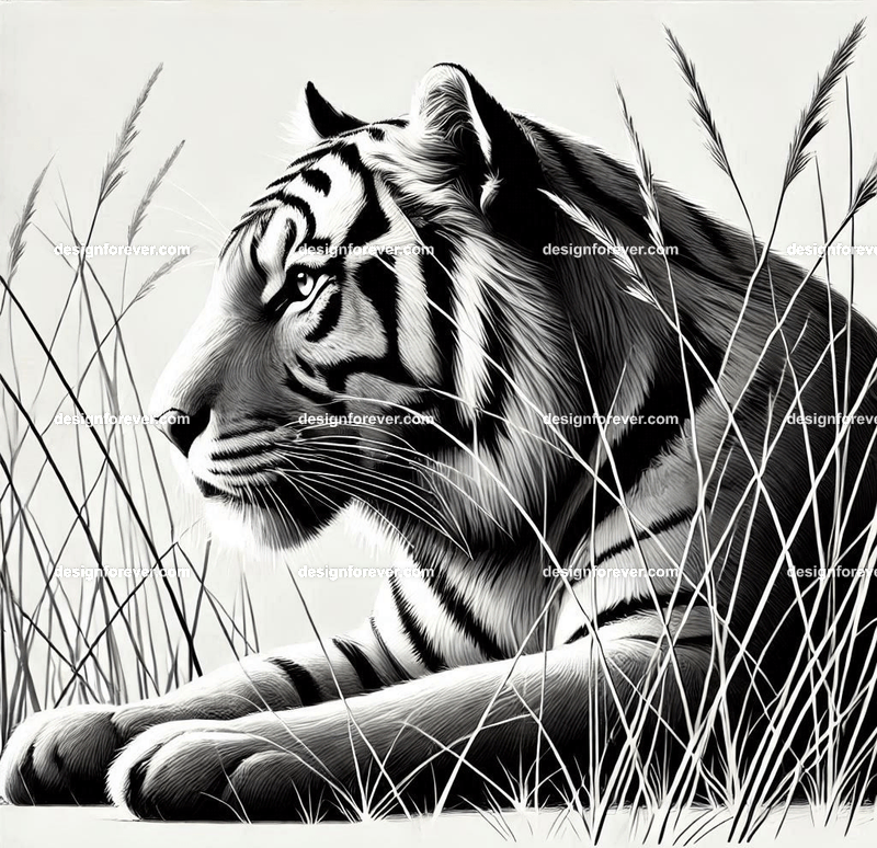 the tiger front facing