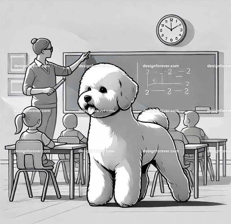 bichon teaching in classroom