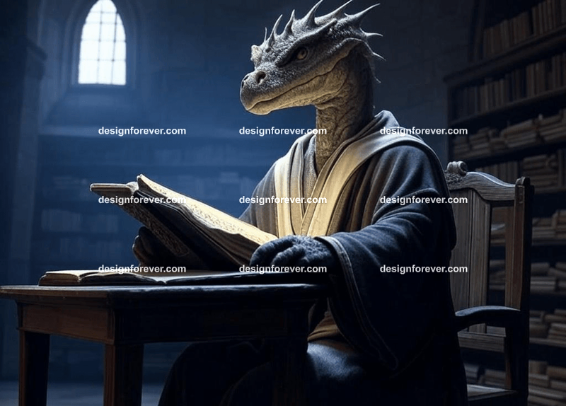 Wyvern in scholar’s robes