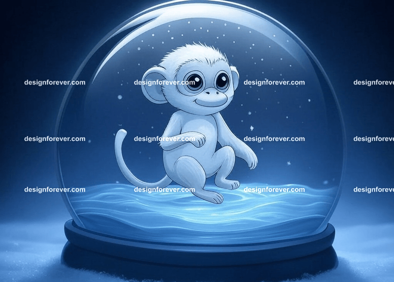 /imagine sea monkey in a crystal ball