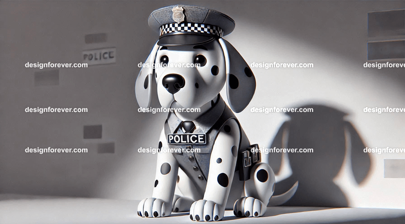dalmation dressed as policeman