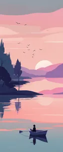 young woman on kayak on calm lake deep dark blue evening sky with stars