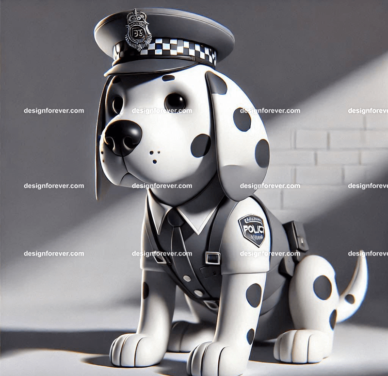 dalmation dressed as policeman