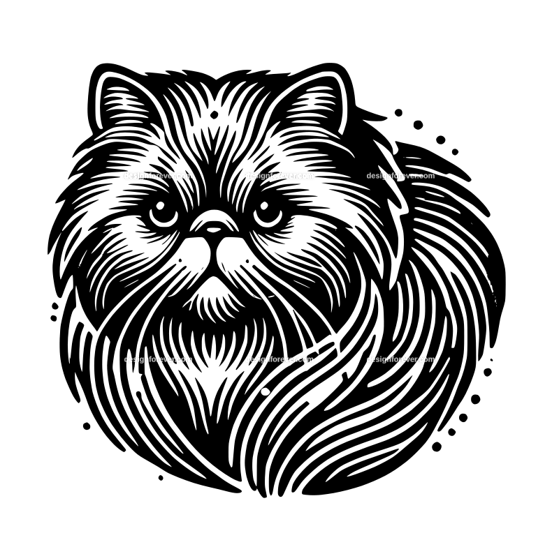 Persian cat graphic logo