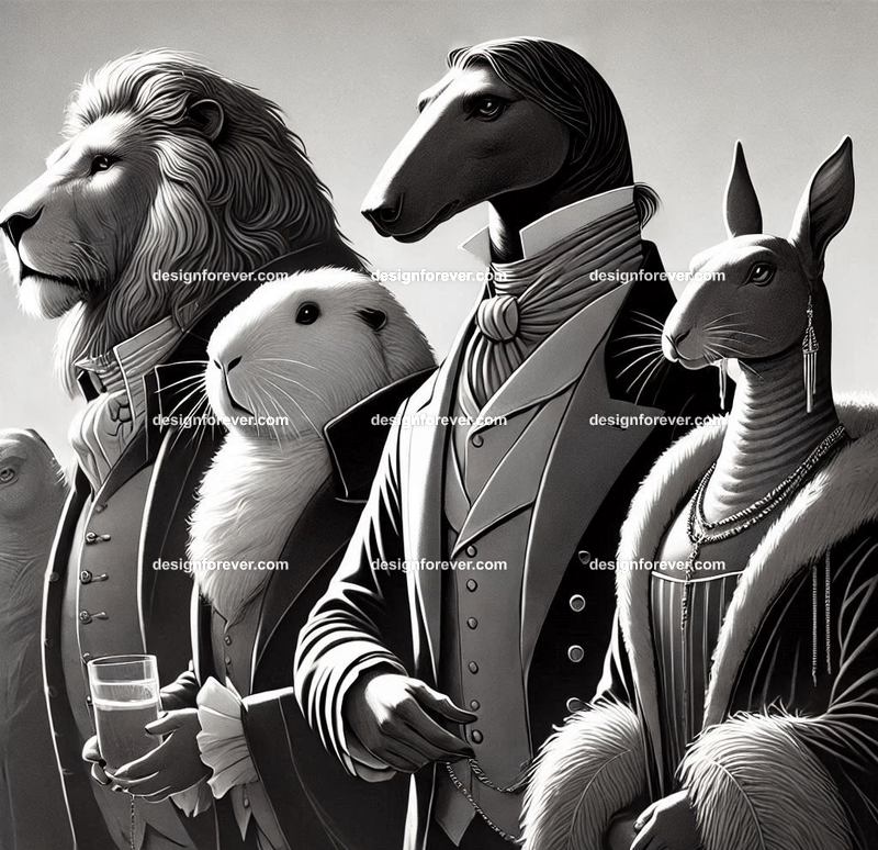 Animals styled as vampiric aristocrats