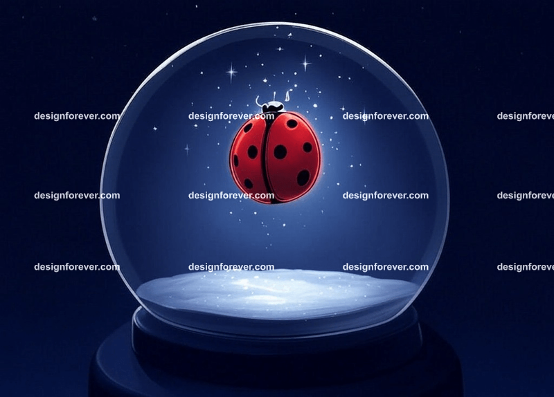 /imagine lady bug in a crystal ball