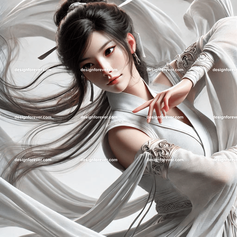 wuxia female in wuxia clothing
