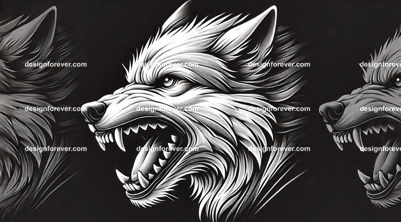 a wolf baring its teeth