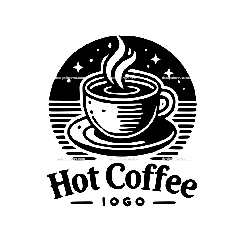 the hot coffee graphic logo