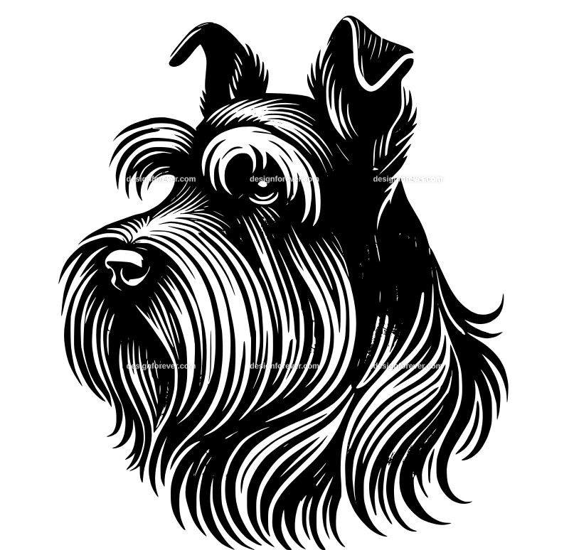 Cesky Terrier dog graphic logo