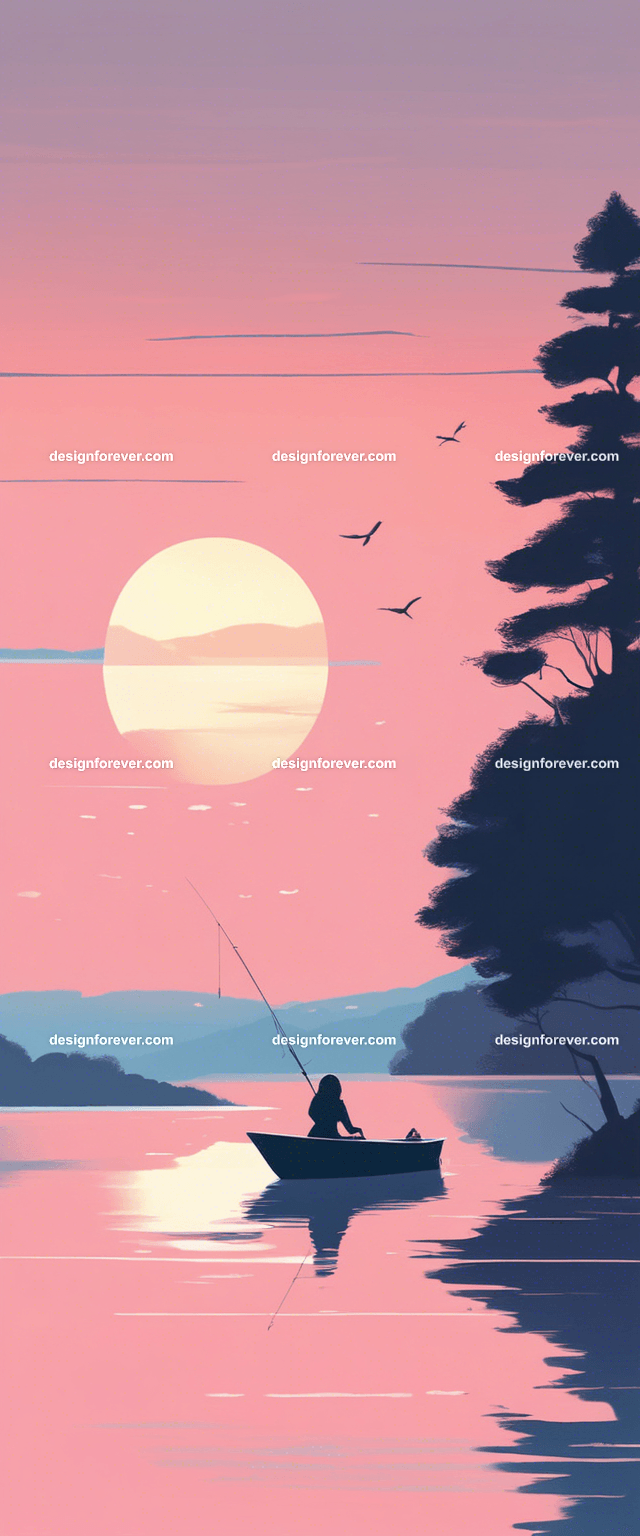 young woman on kayak on calm lake deep dark blue evening sky with stars