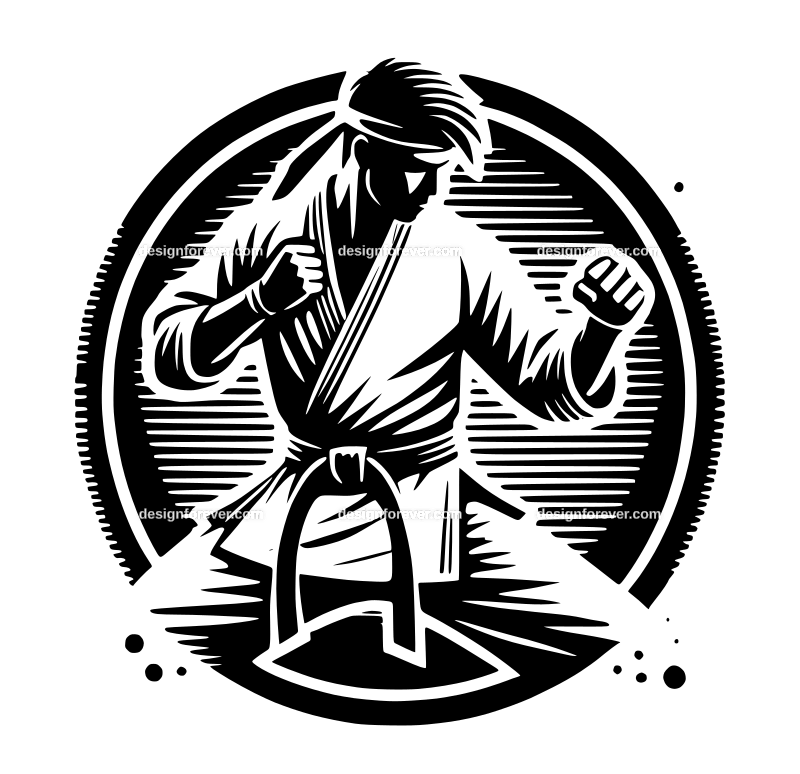 karate punch graphic logo