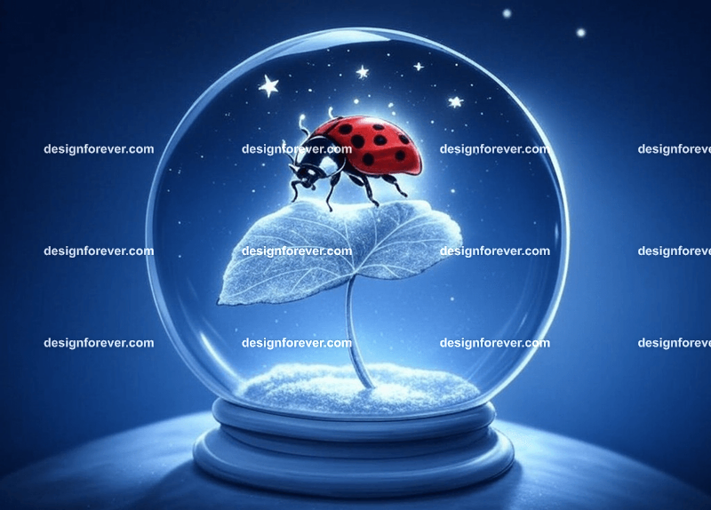 /imagine lady bug in a crystal ball