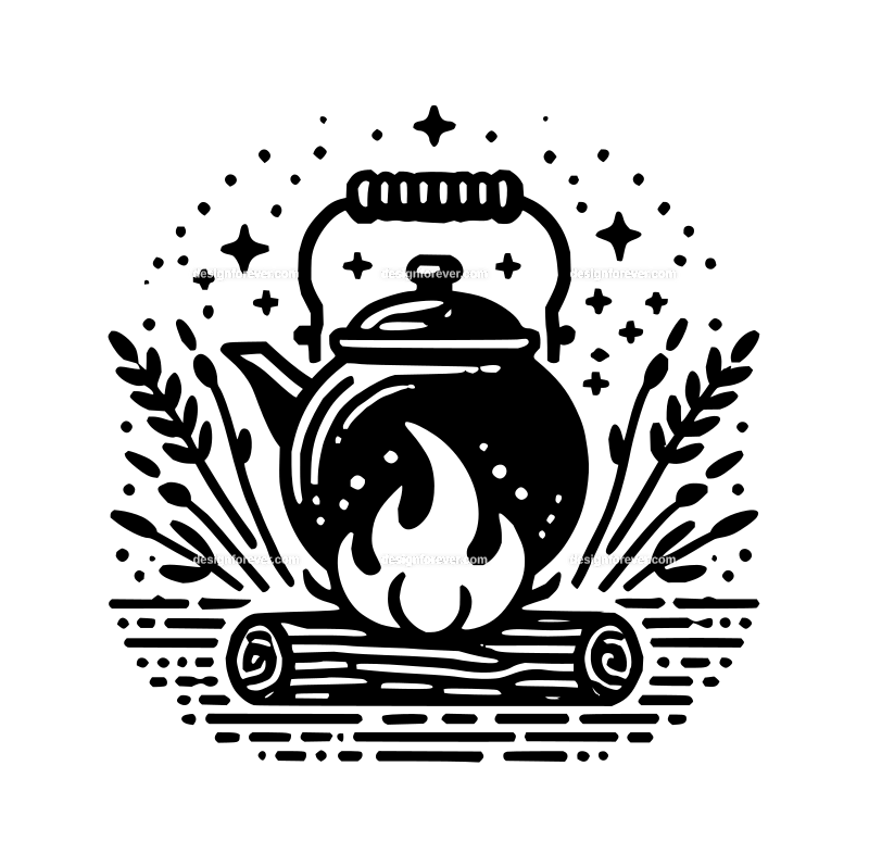 boiling kettle graphic logo