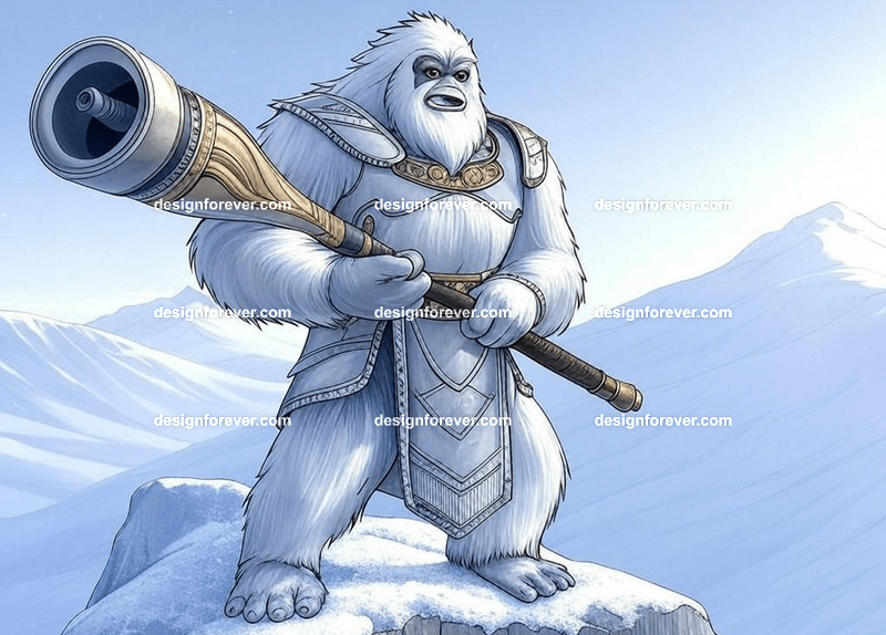 Yeti in ceremonial armor