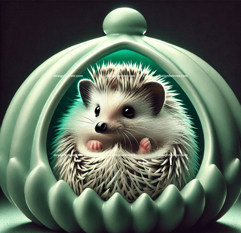 hedgehog within a jade house