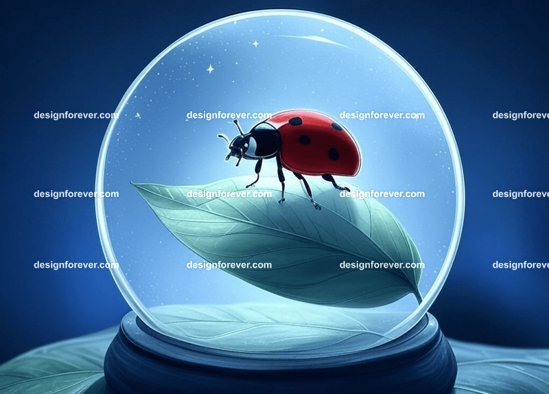 /imagine lady bug in a crystal ball