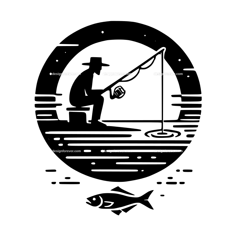 the quiet fisherman graphic logo