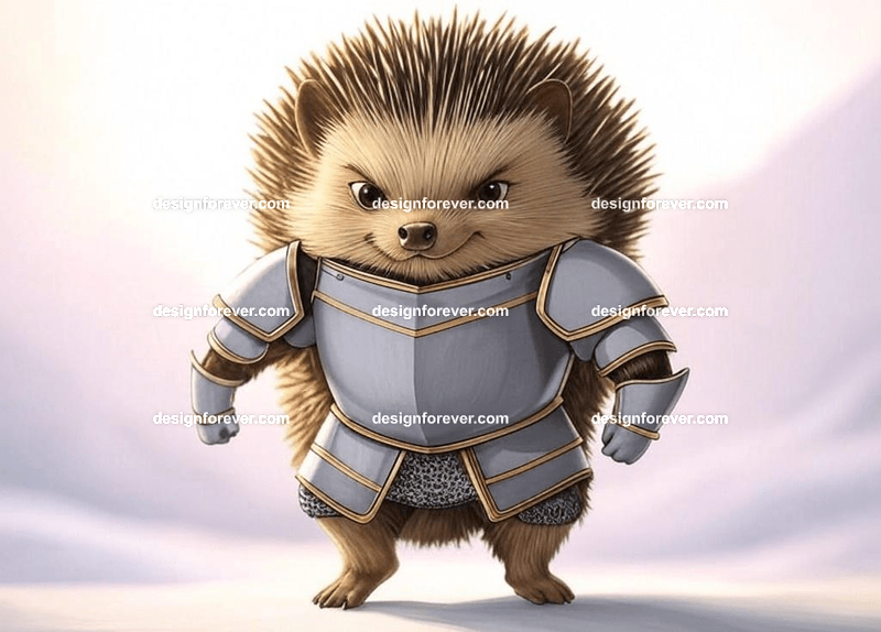 hedgehog as adventurer with hat
