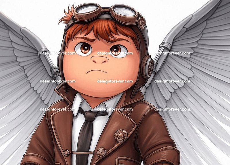 Griffin dressed as a steampunk aviator