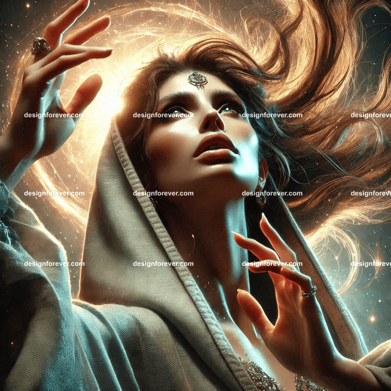 priestess in midst of powerful ritual