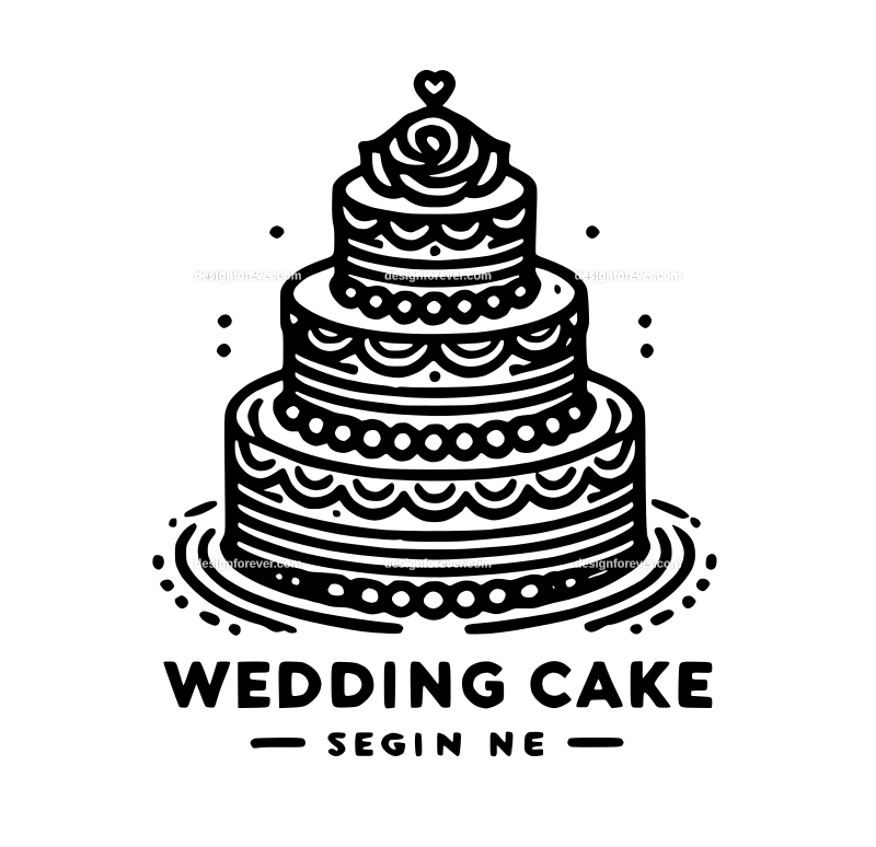 wedding cake graphic logo