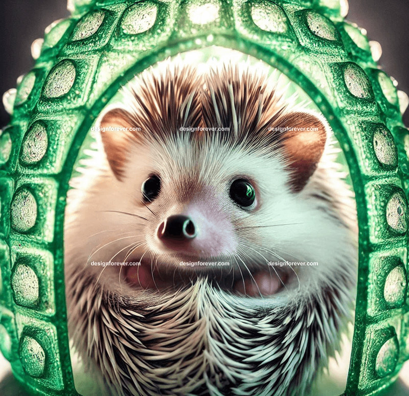 hedgehog within a jade house