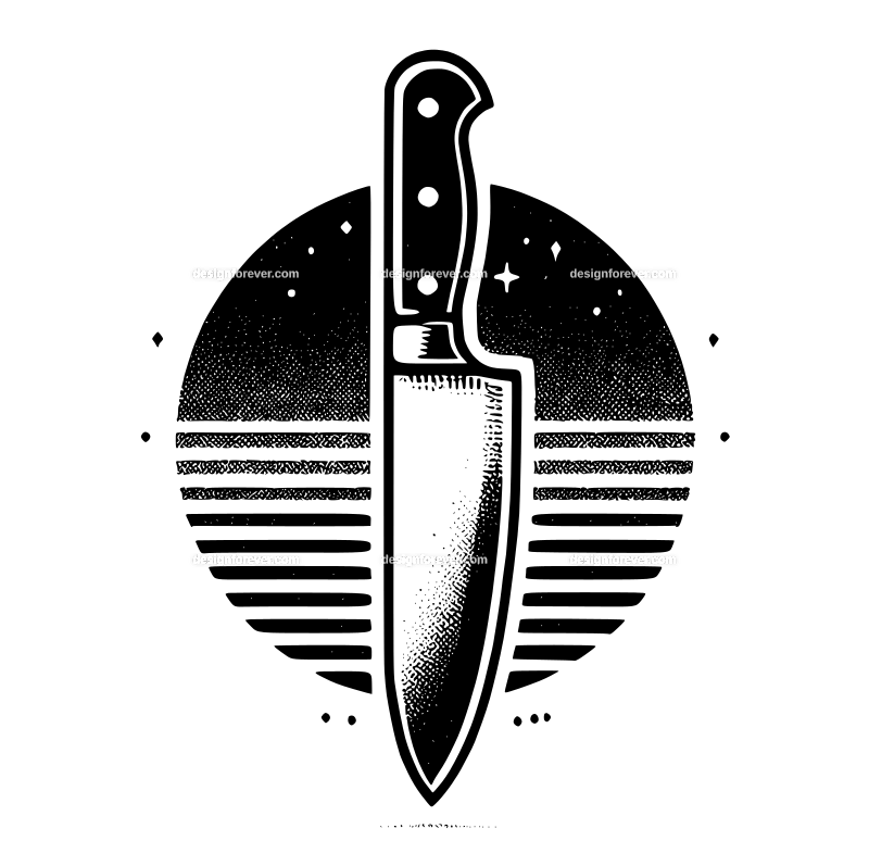 the butcher's knife graphic logo