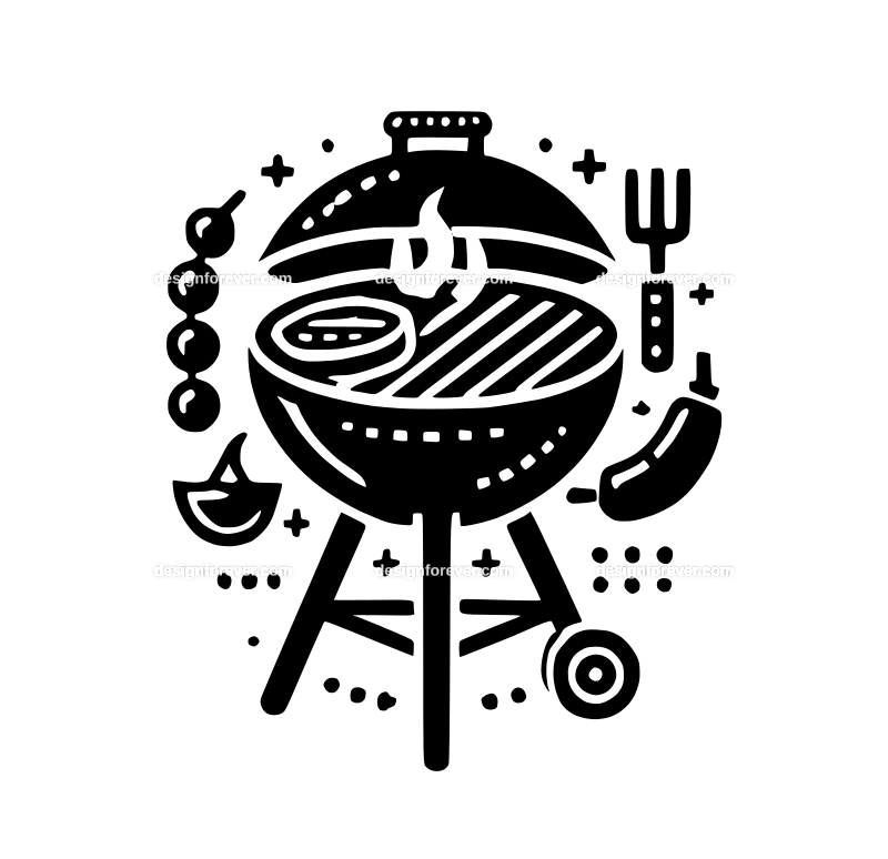bbq grill graphic logo