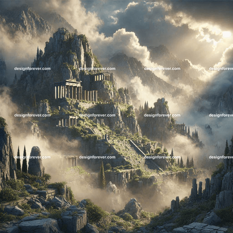 mount olympus in the clouds