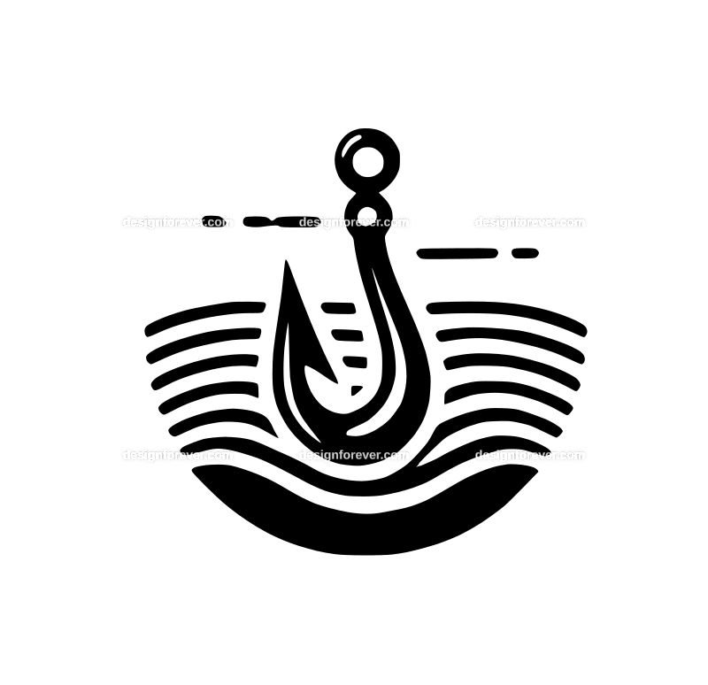 fishing hook graphic logo