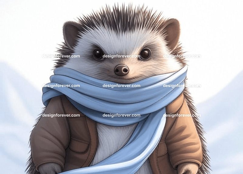 hedgehog as adventurer with hat