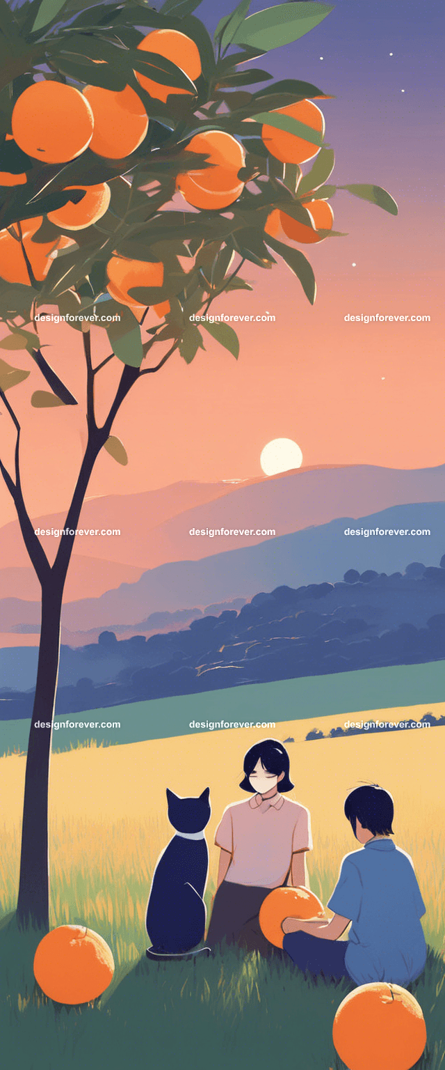 neighbors enjoying lunch under plum tree