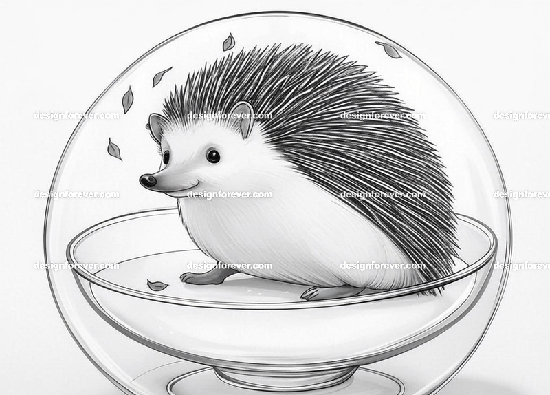 hedgehog crystal ball glass orb
