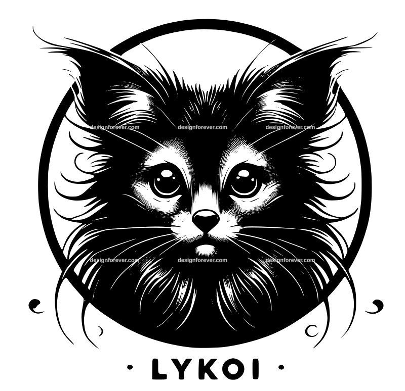 Lykoi cat graphic logo