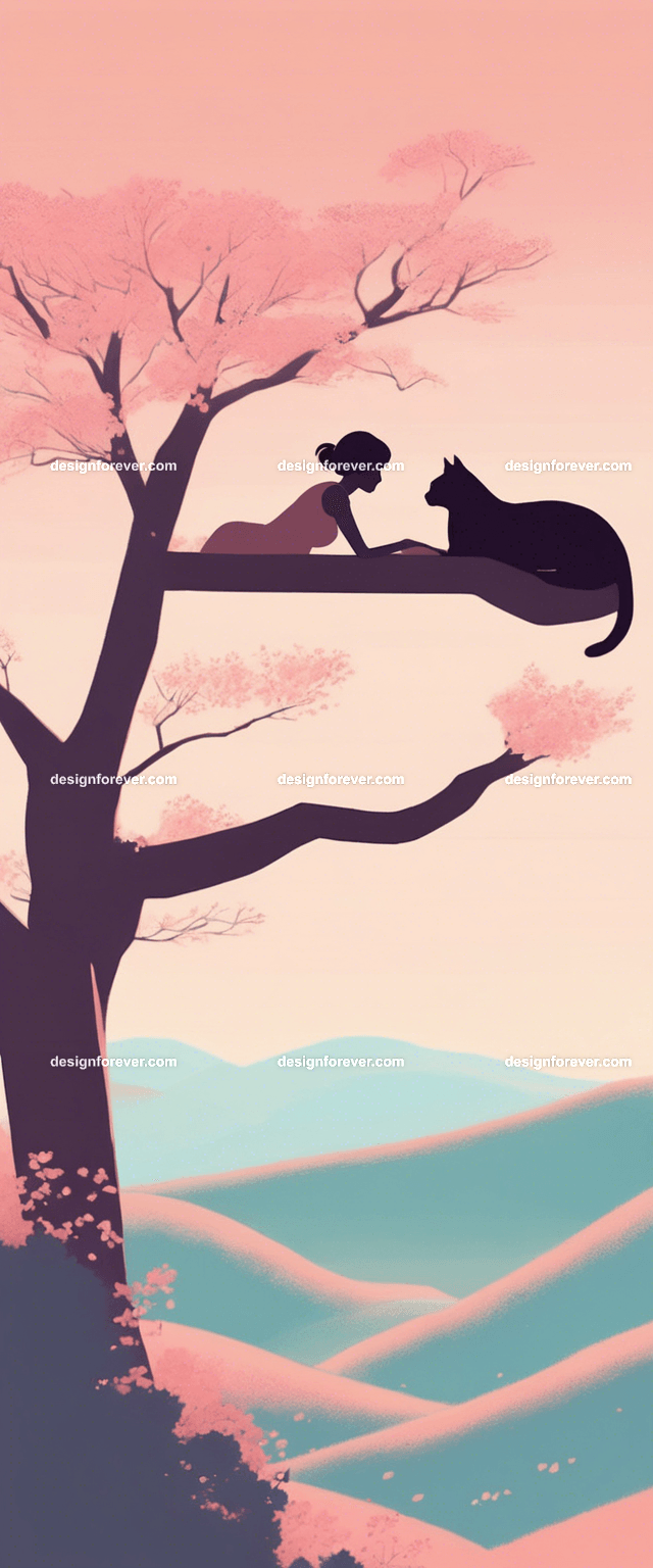 teen girl with a girl friend on tree branch of big old tree looking down at river