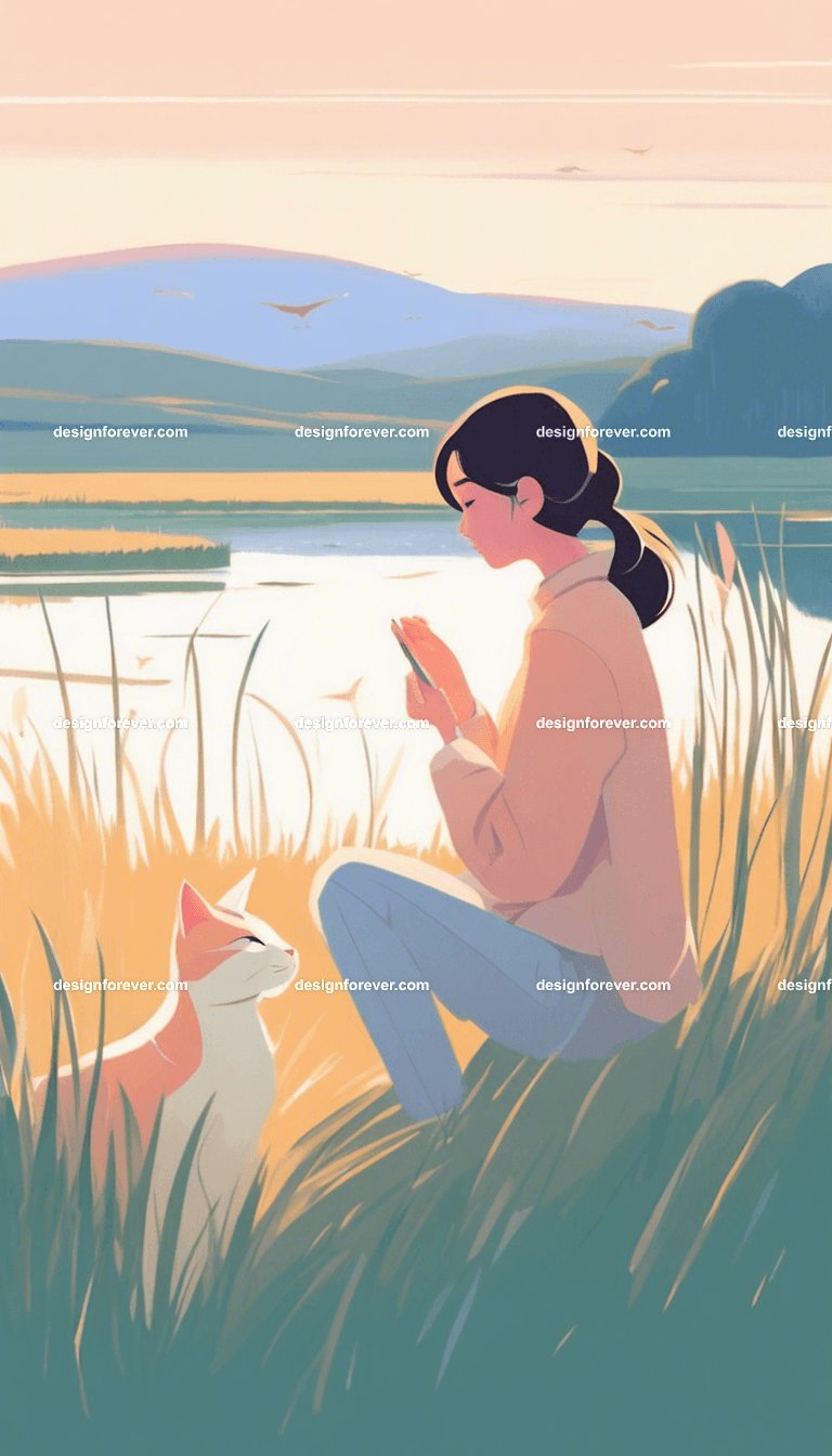 young woman in rural country