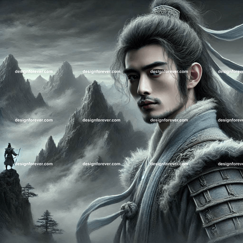 wuxia warrior in the mountains