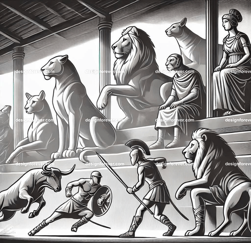 Animals depicted as kings, queens, or nobility, wearing intricate medieval or regal attire