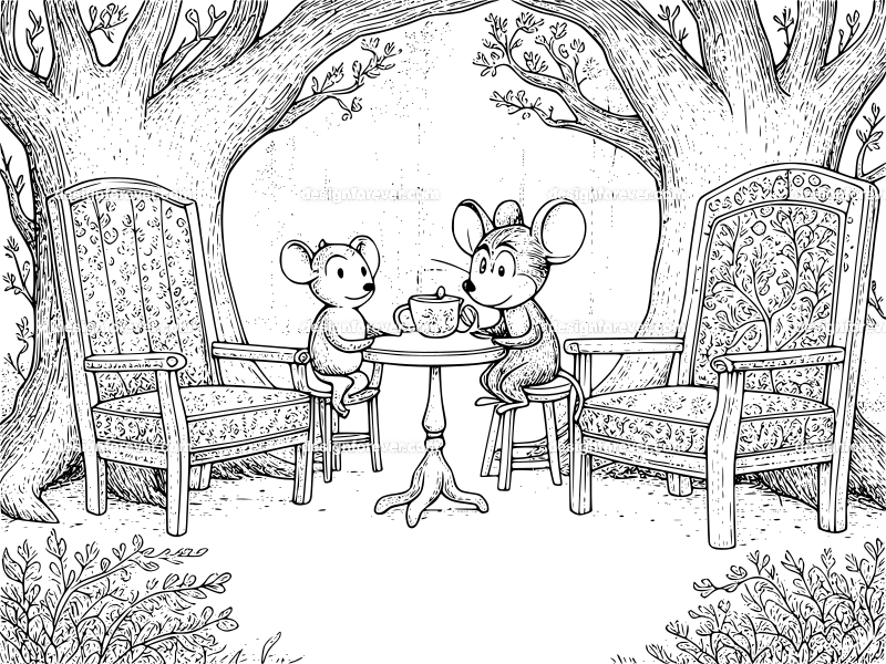 mr mouse having tea with friend