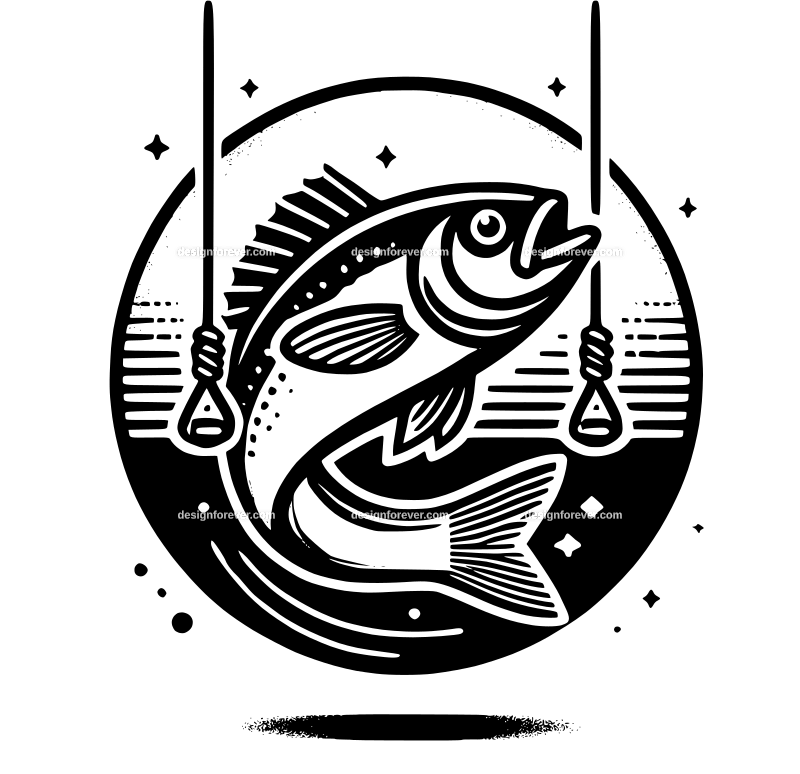 the swinging fish graphic logo